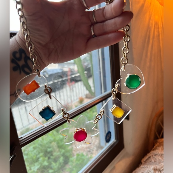 Very cool vintage clear lucite multiple pendant necklace - Picture 8 of 8